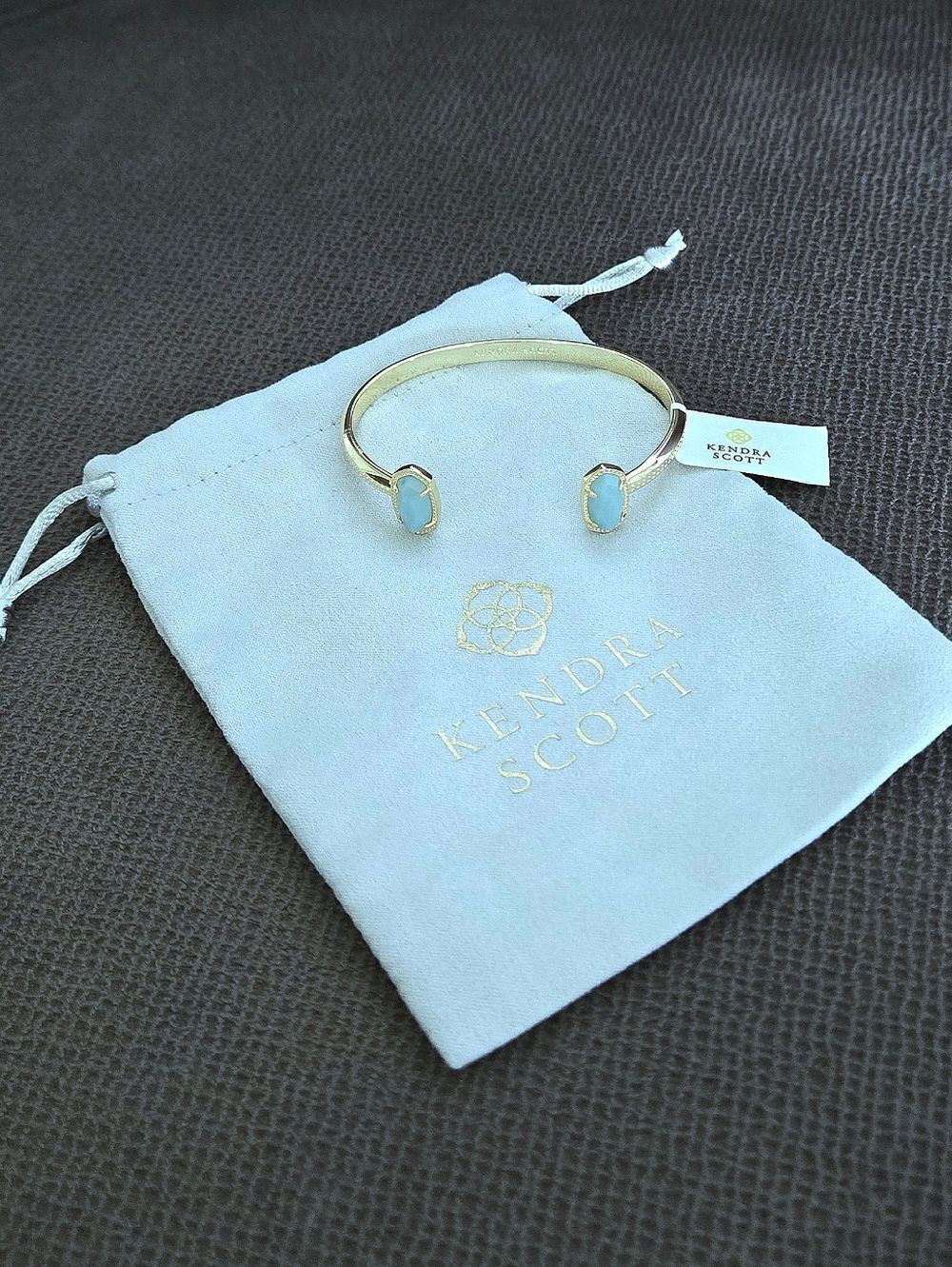 Kendra Scott Gold💛 "Elton" Cuff Bracelet with Amazonite Stones - NWT